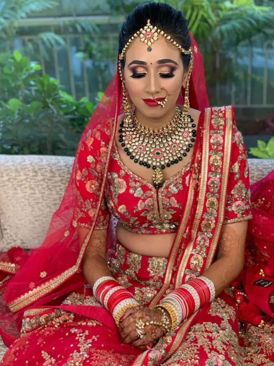 North Indian Bridal Makeup | Hairstyle | Jewelry | Traditional Lehenga |  Athulya | Photo shoot | MUA | Indian bridal makeup, Indian bridal, Indian wedding  makeup